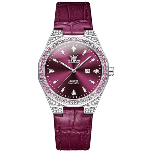 腕時計 レディース ブルー おしゃれ うで時計 防水 女性用 ダイヤモンド ブランド 革 アナログ シンプルな文字盤 が見やすい ファッションwatch for women ladies watch OLEVS